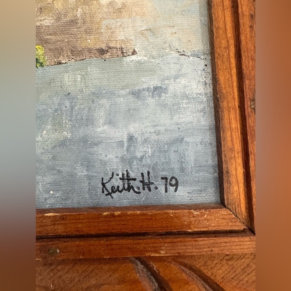 Vintage Framed Architectural The Alamo knife‎ painting acrylic - Picture 4 of 4